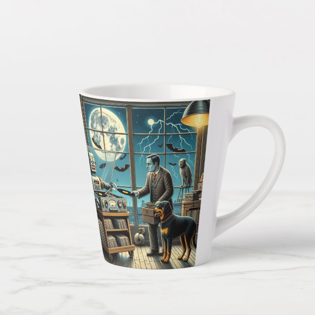 Taza De Café Latte Under the Silver Moon: The Vinyl Archivist and His (Derecha)