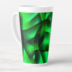 Taza De Café Latte ¿Undulación verde limón y negra, con sombra?
