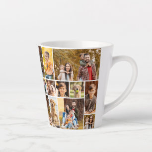 Taza De Café Latte Único 21 Collages de fotos Minimalista simple