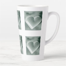 Único corazón 3D plata Watercolor mano dolor Mug