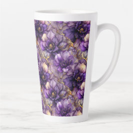 Taza De Café Latte Único morado de tinta de tinta de alcohol morado c