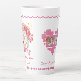 Taza De Café Latte Unicorn 1st Birthday Pink Little Girl 
