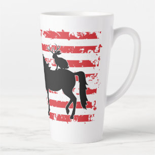 Taza De Café Latte Unicornio, Jackalope, Bigfoot y la bandera america