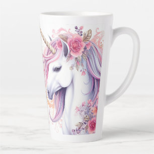 Taza De Café Latte Unicornio mágico lindo diestro