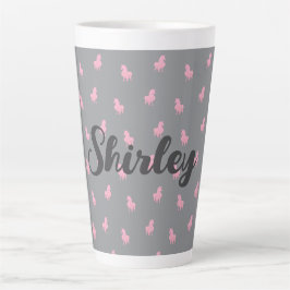 Taza De Café Latte Unicornio rosa invisible en gris