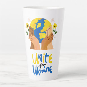 Taza De Café Latte Unión Global por Ucrania
