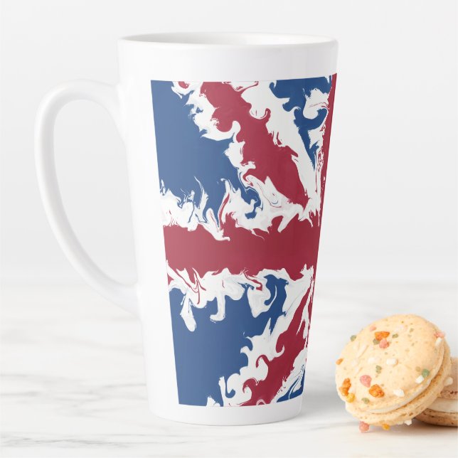 Taza De Café Latte Union Jack Liquid Art (In situ)
