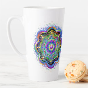 Taza De Café Latte Universo Mandala Colores Psicodélicos