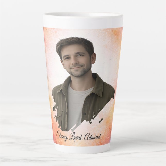 Taza De Café Latte Upload His Photo- Personalized Custom Gift for Him (Anverso)