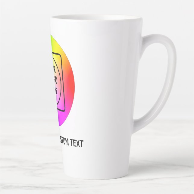Taza De Café Latte Upload Photo Logo Name Custom Latte mug (Derecha)