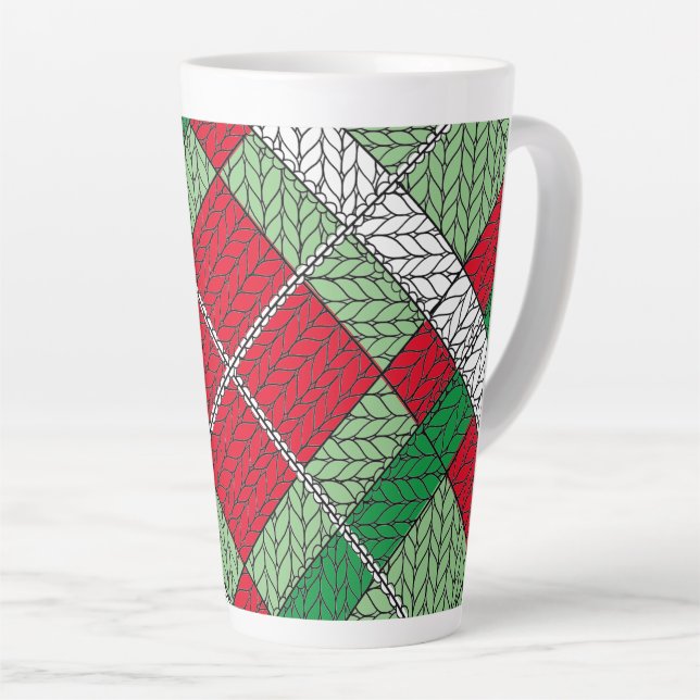 Taza De Café Latte VACACIONES ARGYLE KNIT Tall Latte Mug (Ángulo derecho)