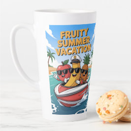 Taza De Café Latte Vacaciones de verano de frutas Latte Mug