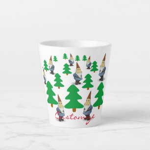Taza De Café Latte Vacaciones en invierno añaden truenos de árboles n