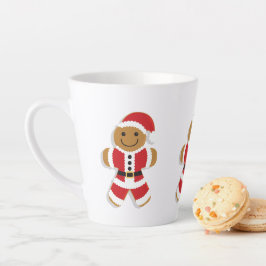 Taza De Café Latte Vacaciones sonrientes de Papá Noel