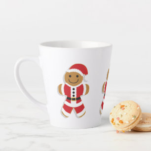 Taza De Café Latte Vacaciones sonrientes de Papá Noel