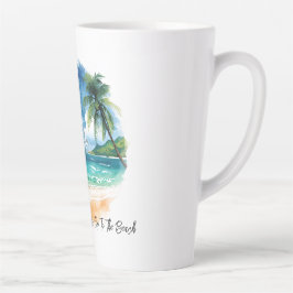 Taza De Café Latte Vacation, Lets Go To The Beach 