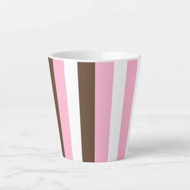 Taza De Café Latte Vainilla de chocolate rosa (Anverso)
