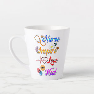 Taza De Café Latte Vajilla para enfermeras Inspira Amor Sana Med Tera