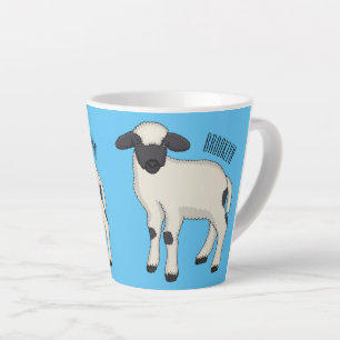 Taza De Café Latte Valais Blacknose ilustracion personalizado ovino