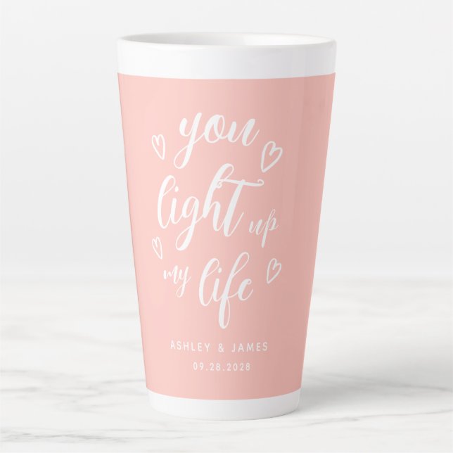 Taza De Café Latte Valentine, enciende mi rosa de vida (Anverso)