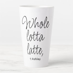 Taza De Café Latte Valentine Lotta Latte negro y blanco entero