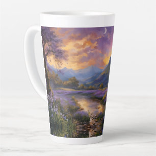 Taza De Café Latte Valle de Lavender al amanecer