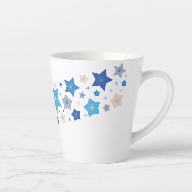 Taza De Café Latte Vals celestiales (Diagonal) (Derecha)