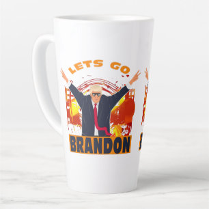 Taza De Café Latte Vamos a Brandon a la política anti Biden Trump