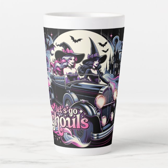 Taza De Café Latte Vamos Ghouls (Anverso)