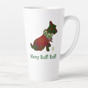 Taza De Café Latte ¡Vamos perro escocés a la derecha, Merry Ruff!