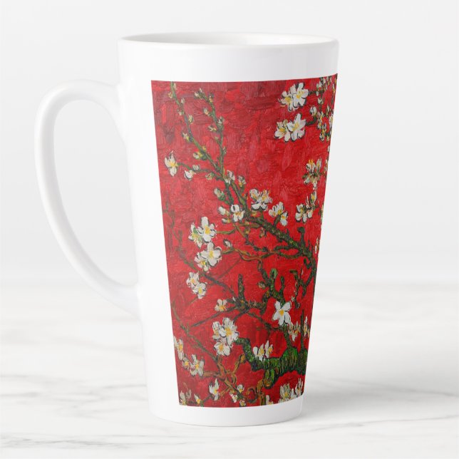 Taza De Café Latte Van Gogh Almond Blossoms Red (Izquierda)