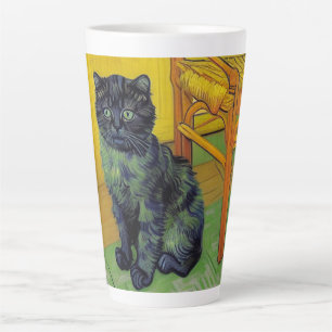 Taza De Café Latte Van Gogh Black Cat