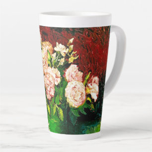 Taza De Café Latte Van Gogh Peonies y Rosas