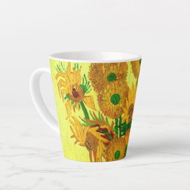 Taza De Café Latte Van Gogh Sunflowers (Ángulo izquierdo)
