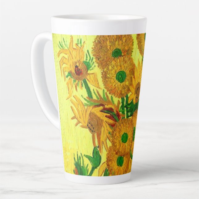 Taza De Café Latte Van Gogh Sunflowers (Ángulo izquierdo)