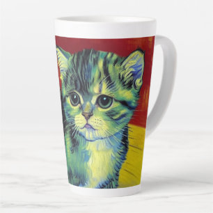 Taza De Café Latte Van Gogh Tabby Cat