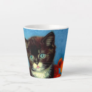 Taza De Café Latte Van Gogh Tuxedo Cat