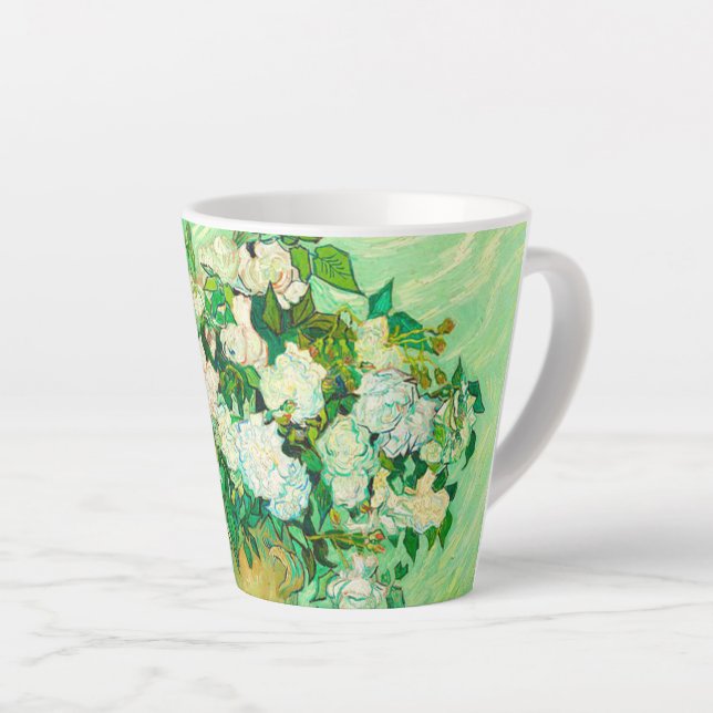 Taza De Café Latte Van Gogh White Roses (Ángulo derecho)