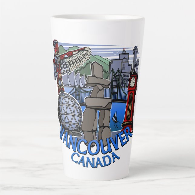 Taza De Café Latte Vancouver Canada Café Cups Mugs & Glasses (Anverso)