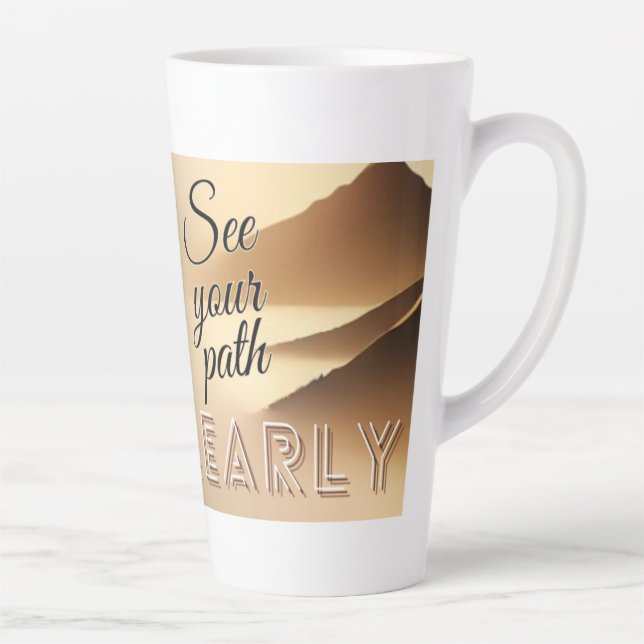 Taza De Café Latte Vea su parche claramente (Derecha)