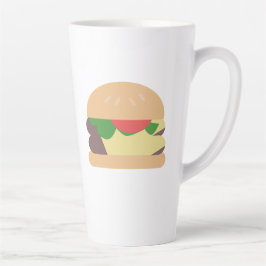 Taza De Café Latte Vector de comida de hamburguesa con queso genial p