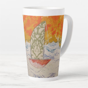Taza De Café Latte Vela floral