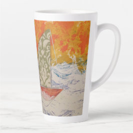 Taza De Café Latte Vela floral
