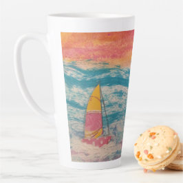 Taza De Café Latte Vela Naranja Skies
