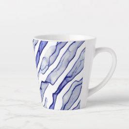 Taza De Café Latte Venas de mármol azul y blanco prolongadas Latte Mu