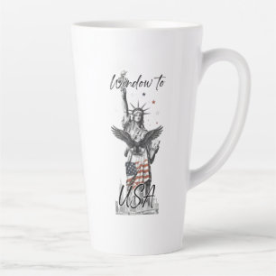 Taza De Café Latte Ventana a EE. UU. Diseño vintage de la Estatua d
