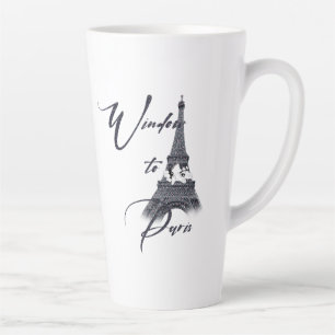 Taza De Café Latte Ventana a Paris T-Shirt Keychain Hockey Puck USB C