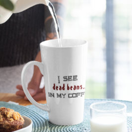 Taza De Café Latte Veo las judías muertas Halloween blanco