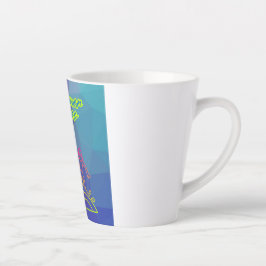 Taza De Café Latte Verano vibes niño surfeando.