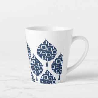 Taza De Café Latte Verdaderas hojas geométricas azules
